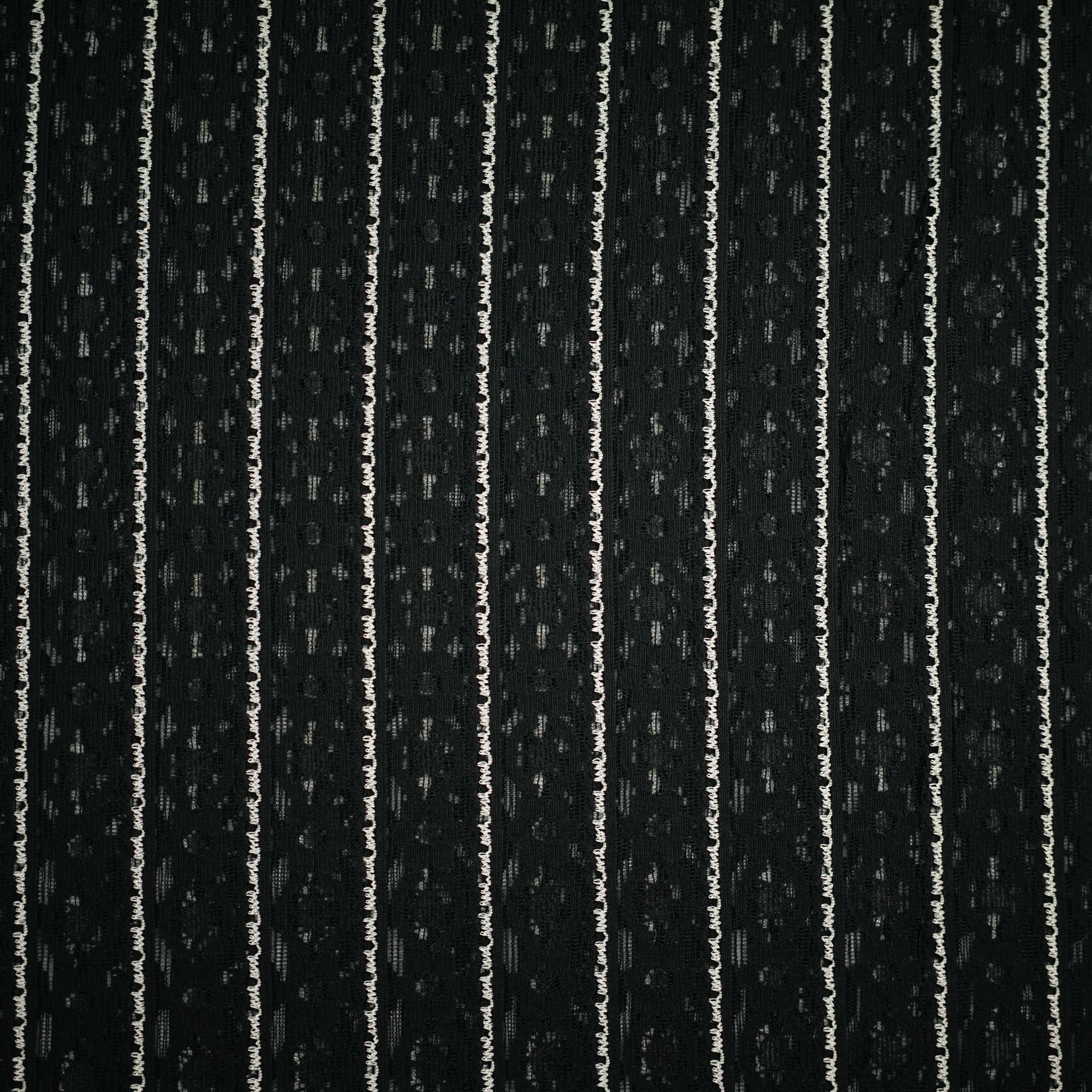 Dantela elastica negru cu dungi alb lat 100 cm
