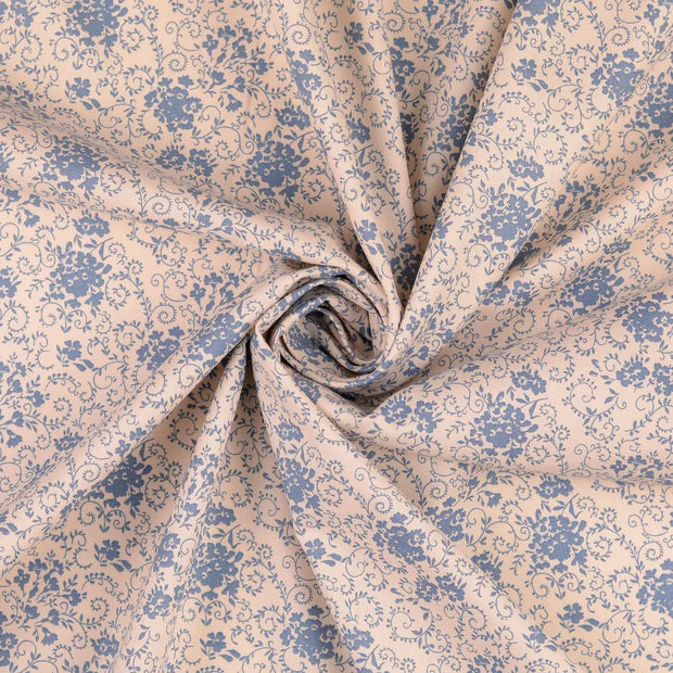 Bumbac fix culoare bej cu model floral  latime 150 cm 100% bumbac