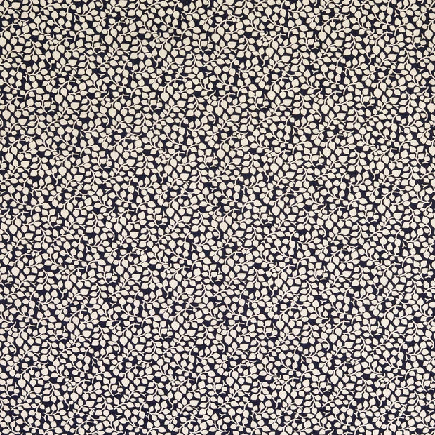 Bumbac fix ivoar cu model floral albastru inchis latime 150 cm 100% bumbac