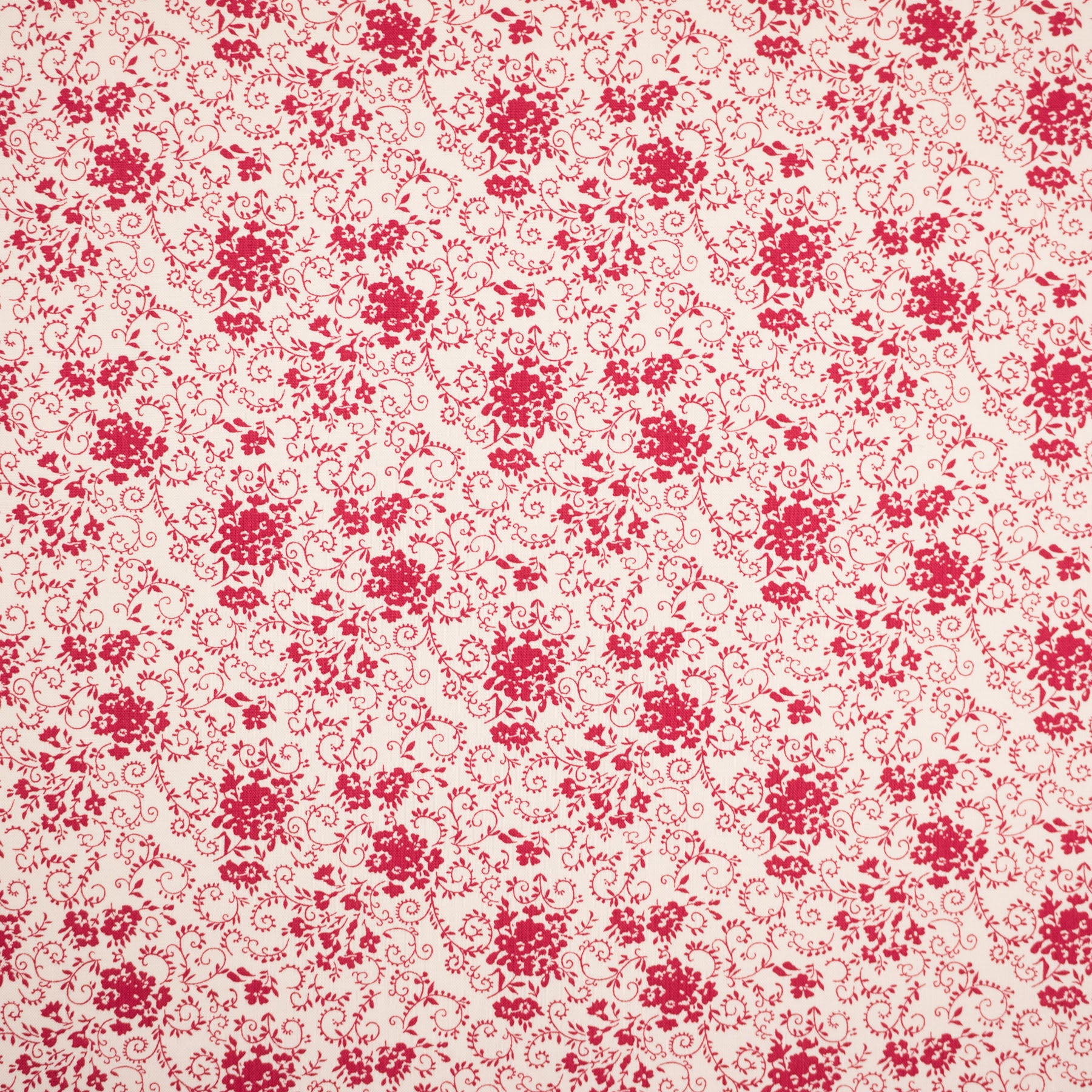 Bumbac fix ivoar cu imprimeu floral rosu latime 150 cm, 100% bumbac