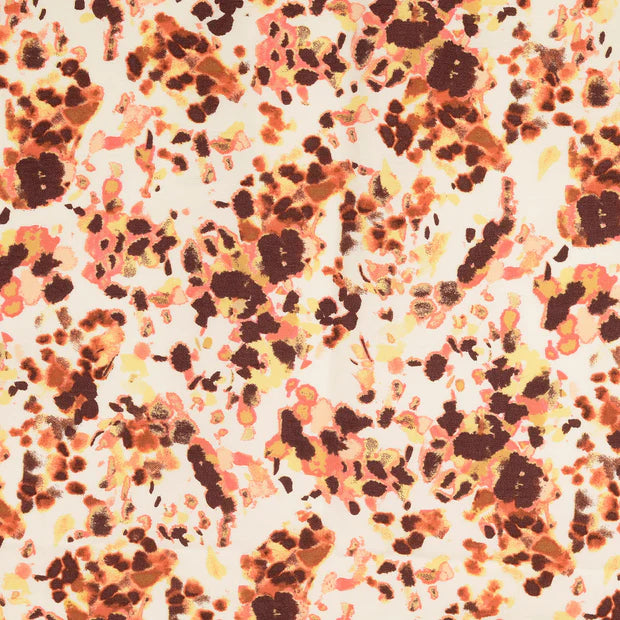 Țesatura bengalina ivoar cu model piersica 73%VI / 23%PA / 4%EL latime 149 cm