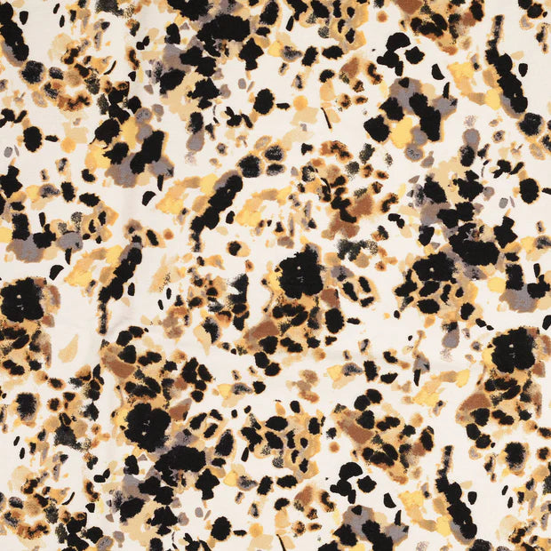 Țesatura bengalina ivoar cu model bej/maro 73%VI / 23%PA / 4%EL latime 149 cm