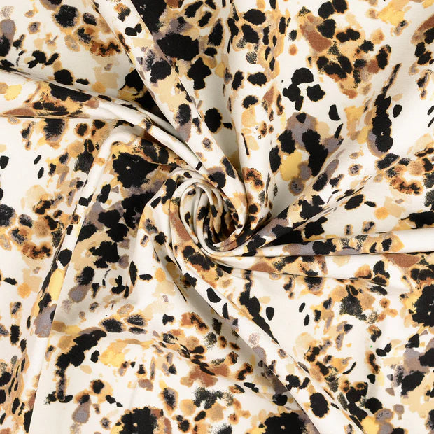 Țesatura bengalina ivoar cu model bej/maro 73%VI / 23%PA / 4%EL latime 149 cm