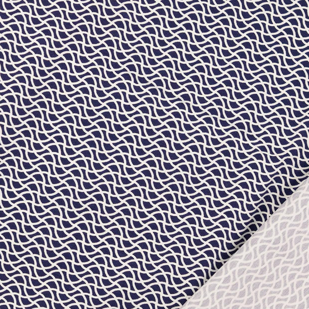 Țesatura bengalina bluemarin cu model geometric 73%VI / 23%PA / 4%EL latime 149 cm