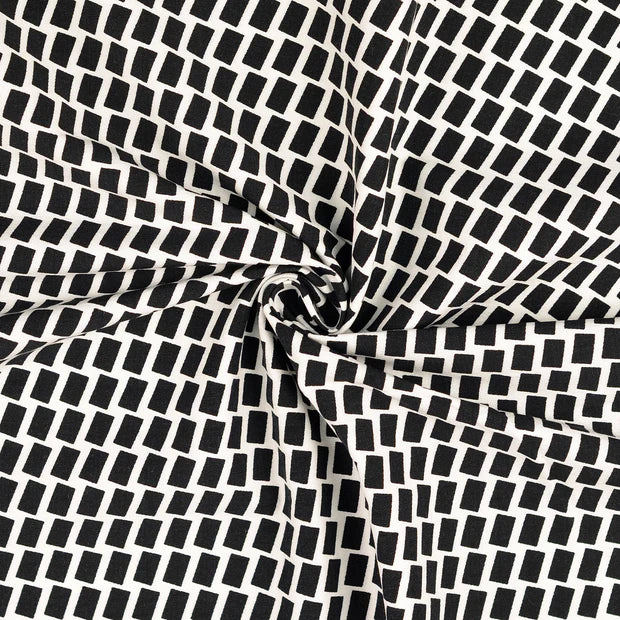 Țesatura bengalina cu model geometric negru 73%VI / 23%PA / 4%EL latime 149 cm