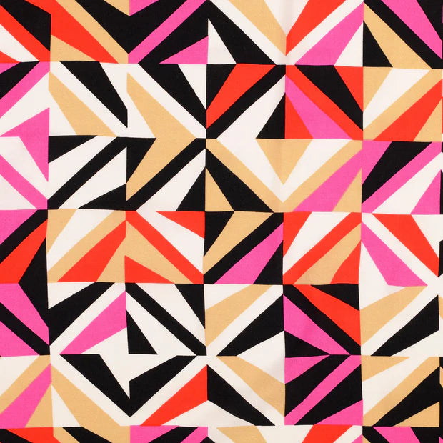 Viscoza multicolora cu model geometric 142/145 cm 100% VI