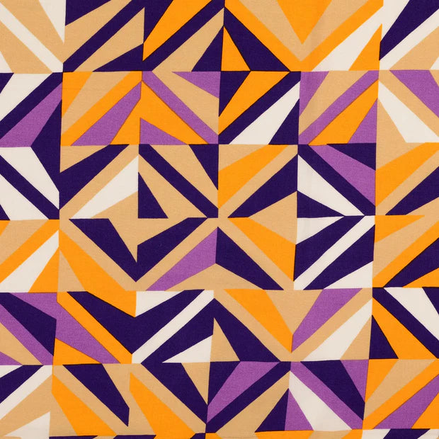 Viscoza multicolora cu model geometric 142/145 cm 100% VI