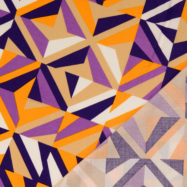 Viscoza multicolora cu model geometric 142/145 cm 100% VI