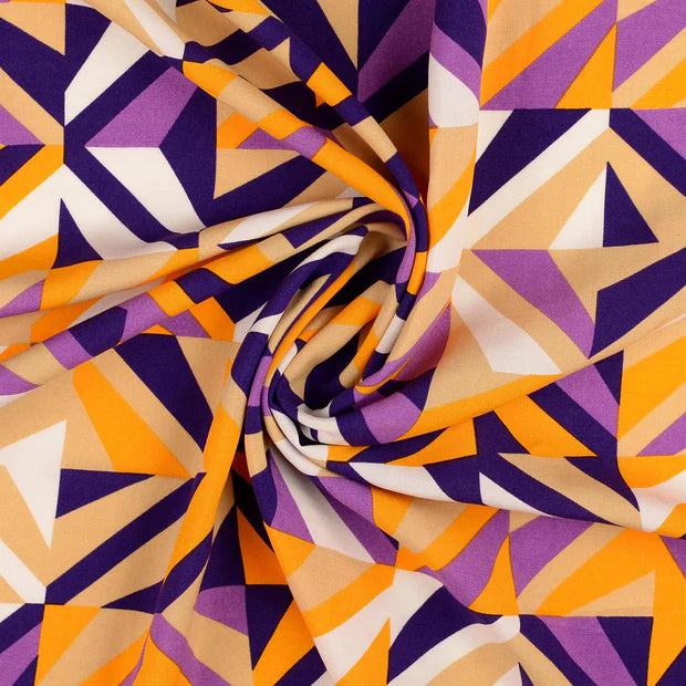 Viscoza multicolora cu model geometric 142/145 cm 100% VI