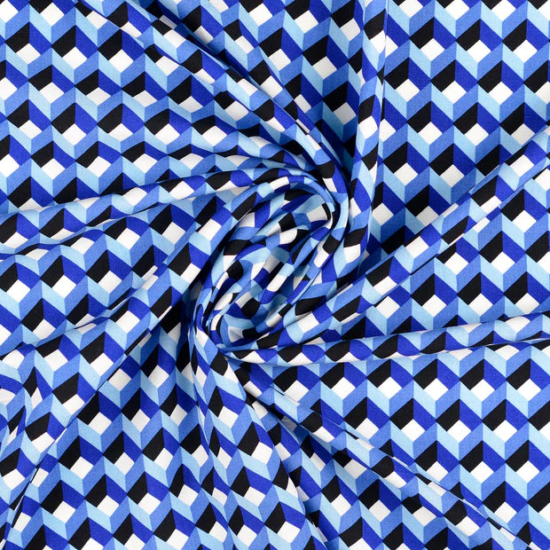 Viscoza albastra cu model geometric 100%VI 142/145 cm