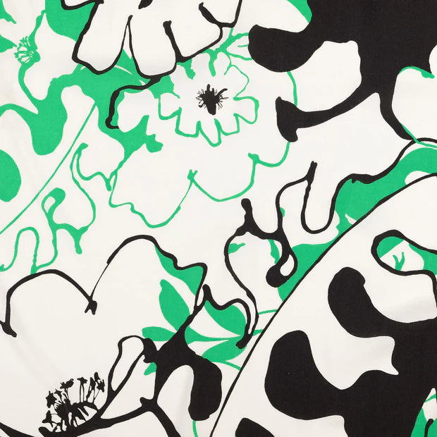 Viscoza model floral abstract de mari dimensiuni verde,alb si negru cu efect foarte modern si usor minimalist 100%VI