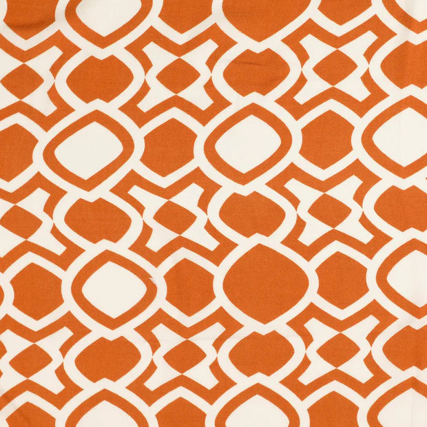 Viscoza caramiziu cu model geometric   100%VI 142/142 cm
