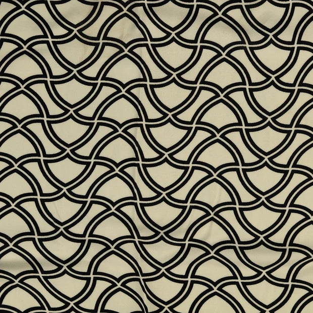 Viscoza culoare ivoar  cu  model geometric elegant negru 142/144 cm 100% VI