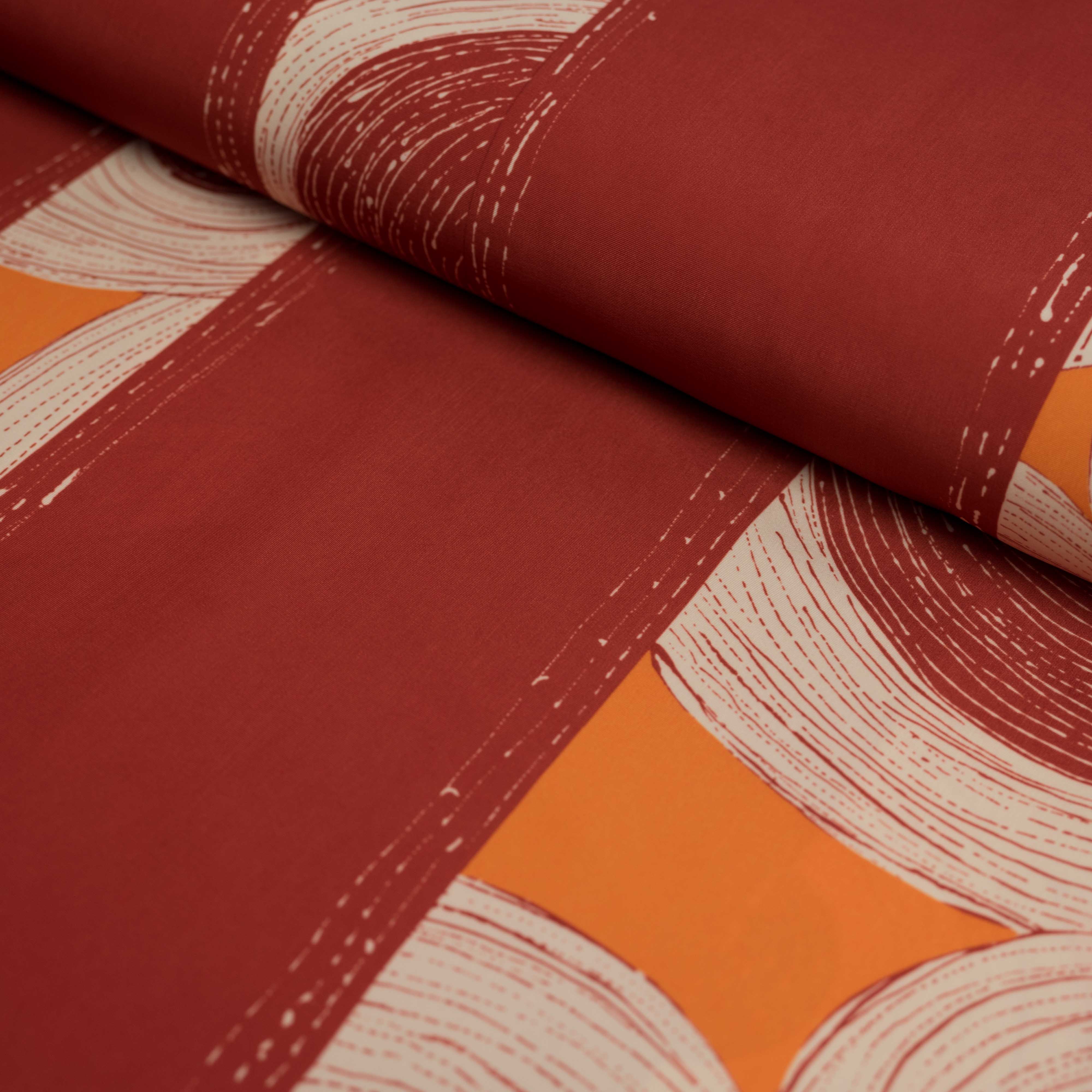 Draperie rosu inchis cu model buline mari 140 cm inaltime