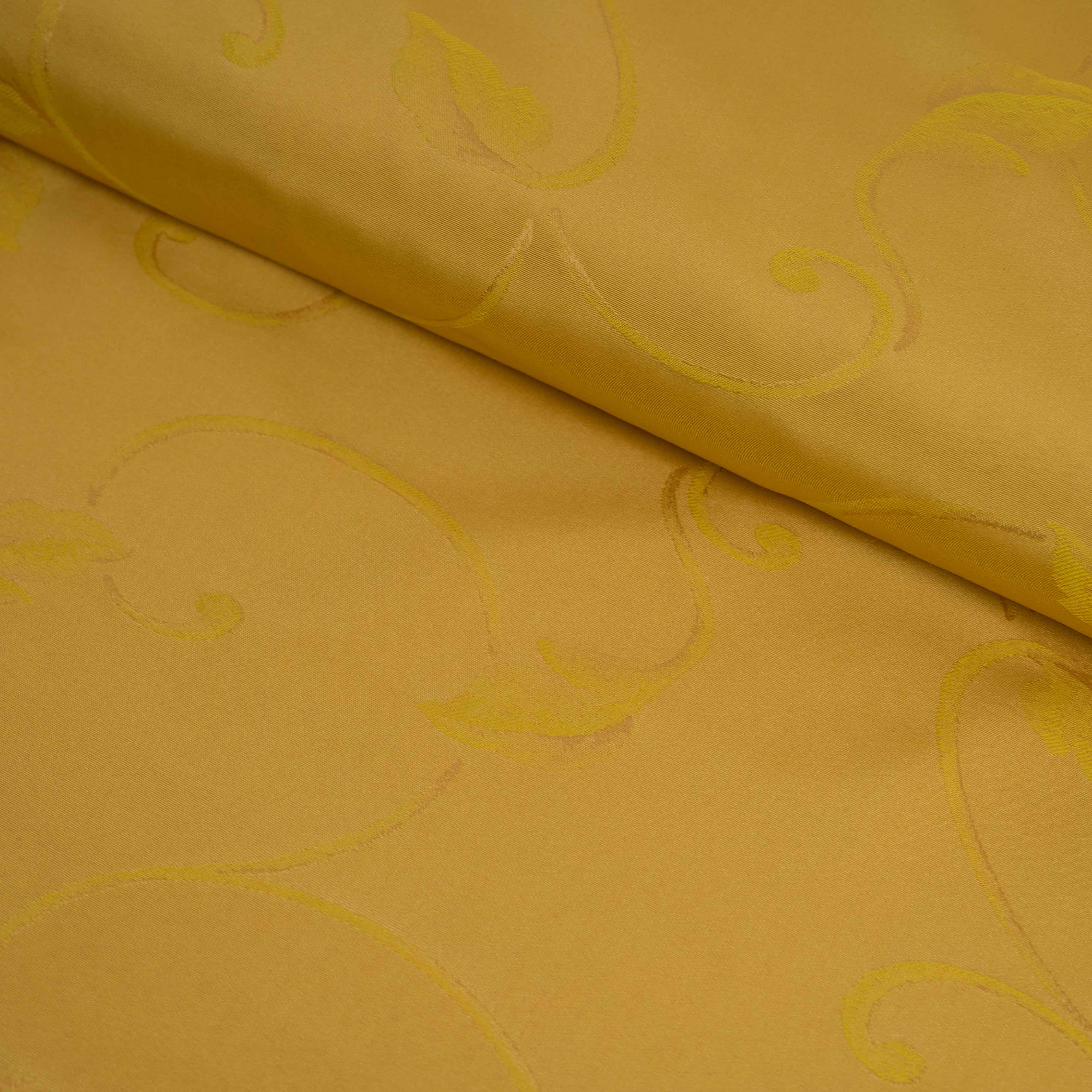 Draperie satinata mustariu cu model elegant 145 cm inaltime