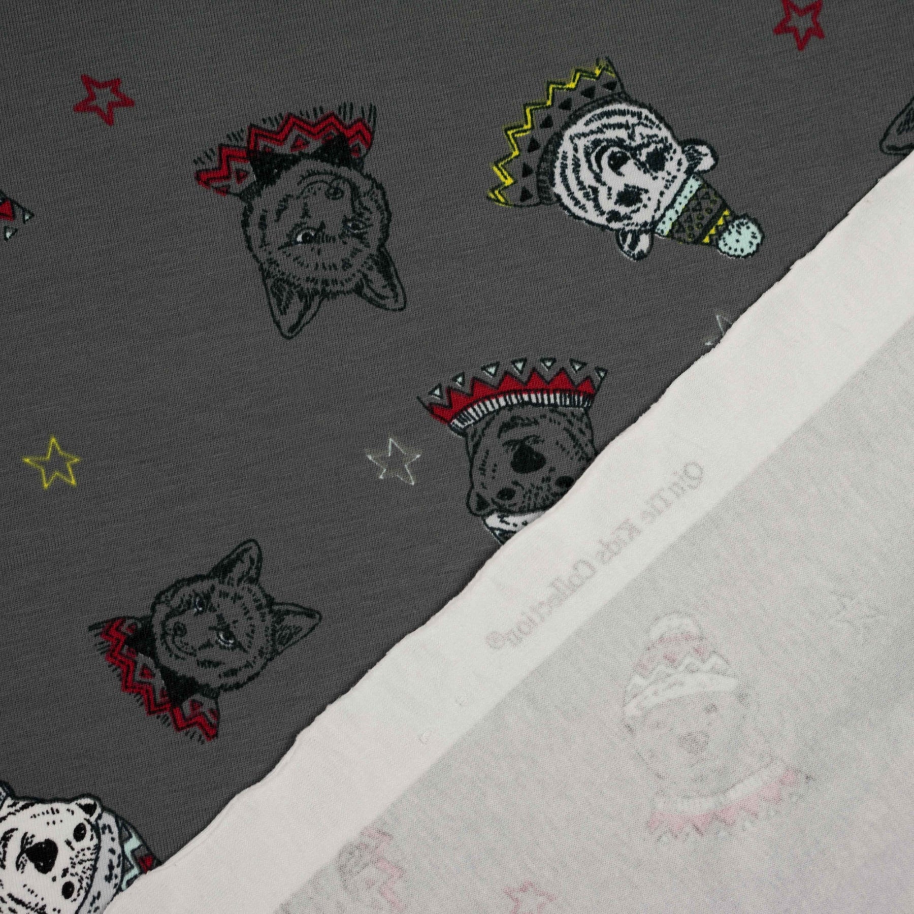 Jersey gri inchis imprimeu urs polar latime 150 cm