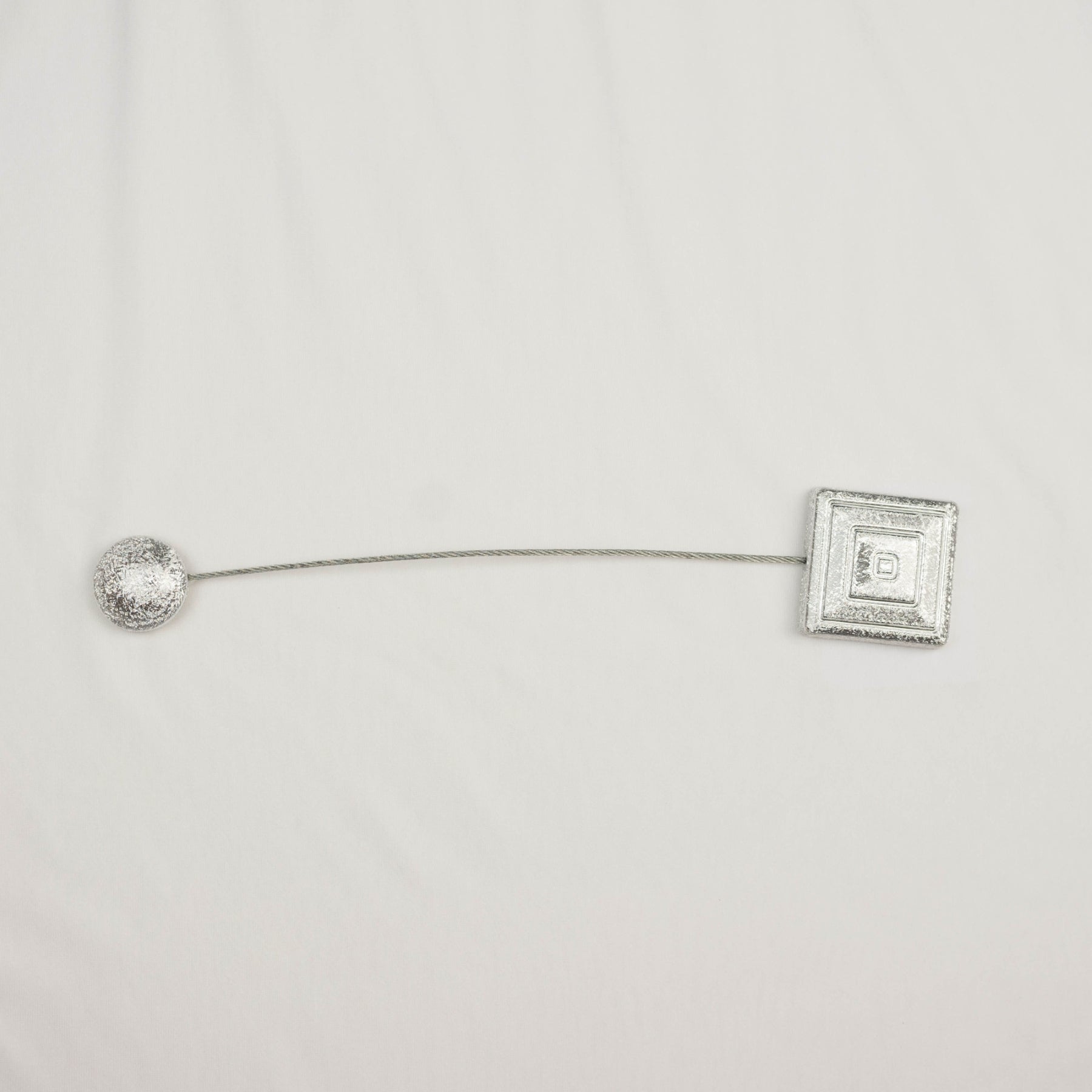 Magnet de perdea forma patrat argintiu 4 cm