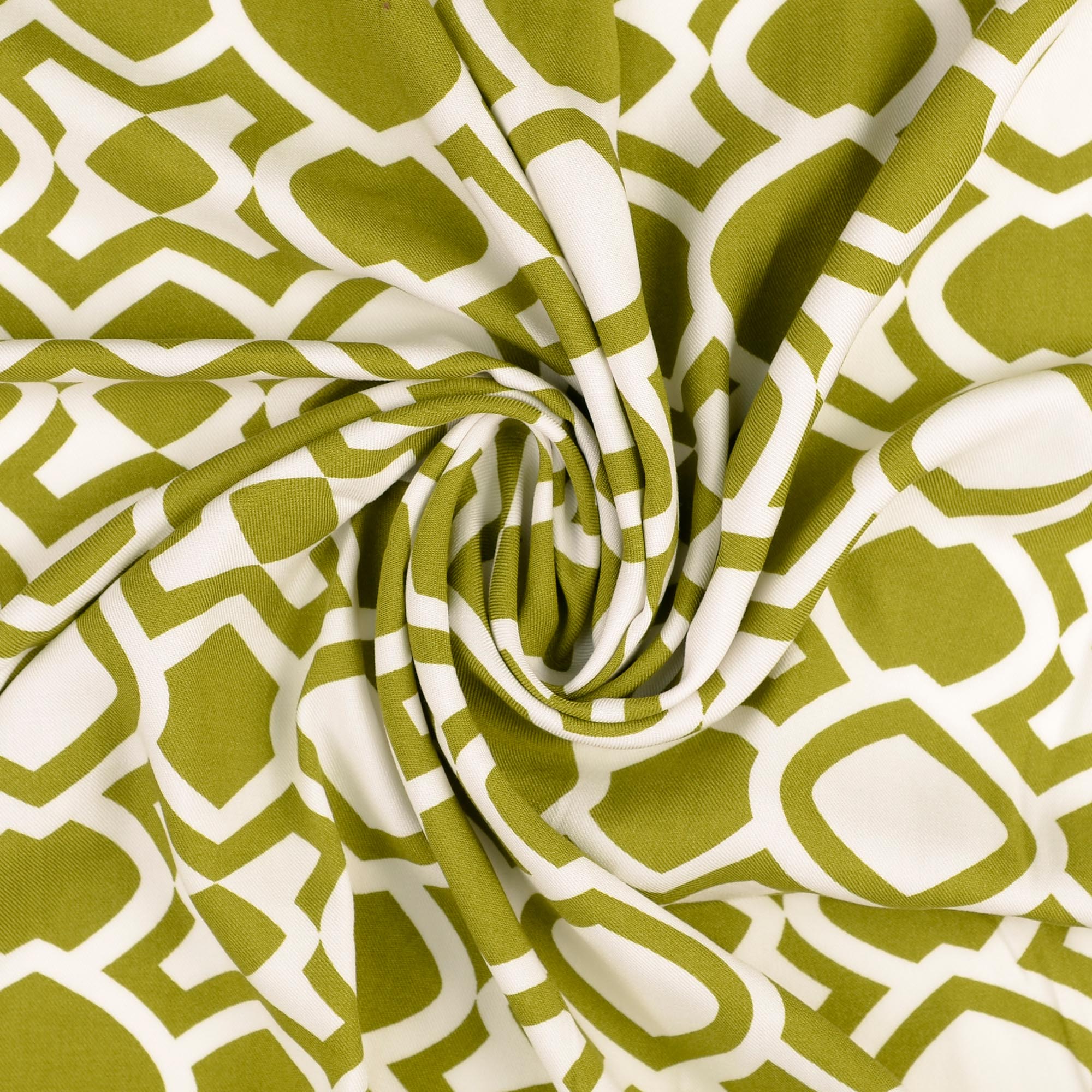 Viscoza verde cu model geometric 100%VI 142/142 cm