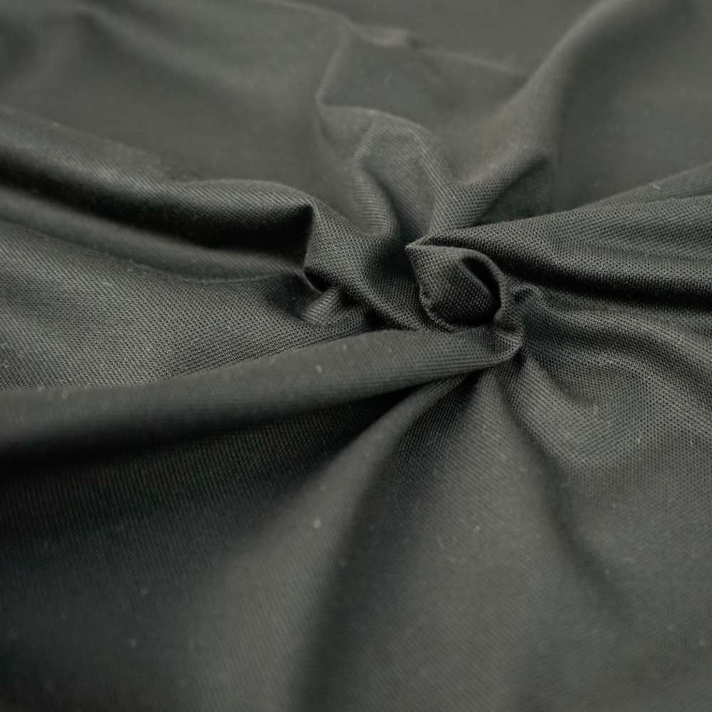 Bumbac Pique Negru ușor elastic lățime  180cm
