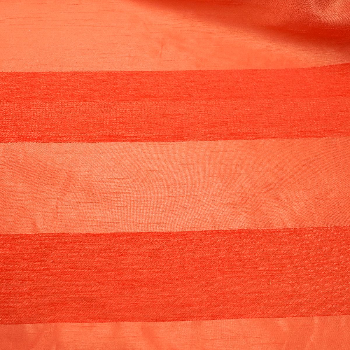 Perdea organza portocalie cu dungi satinate si fir plumb inaltime 280 cm